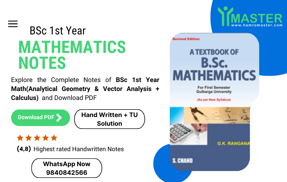 BSc 1st Year Maths Notes PDF Download - Handwritten + TU Solution
